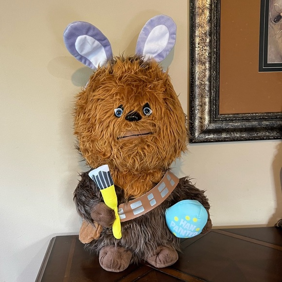 Star Wars Other - Star WARS Chewbacca Easter Greeter Plush Bunny Ears Paint Brush and Egg 20”
